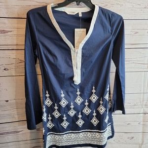 Athleta Swim/Beach Tunic Desert Diamond Navy xs